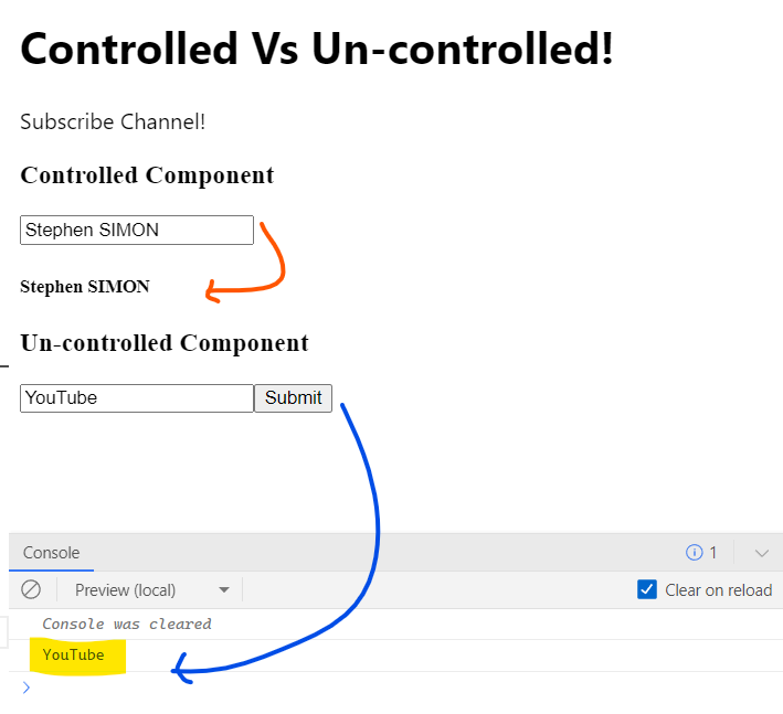 Controlled VS Uncontrolled Component